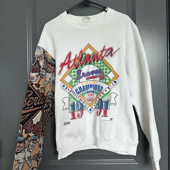 Vintage/custom Atlanta Braves pullover - Picture 2 of 4